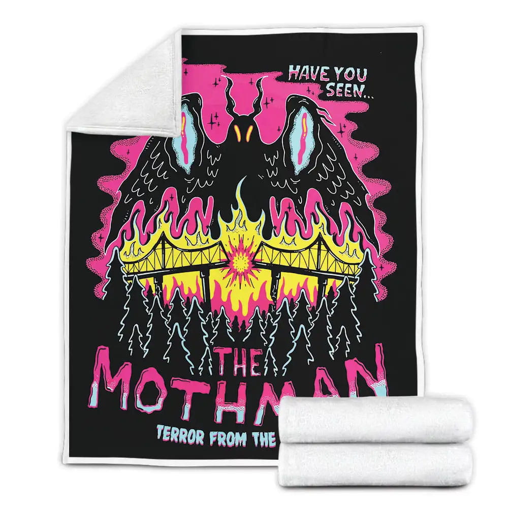 The Mothman Terror From The Skies Fleece Blanket Gift For Wife Husband Besties