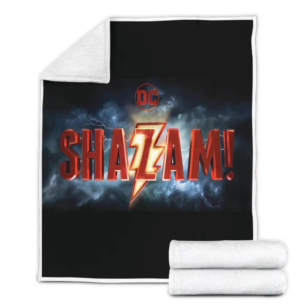 Shazam Logo Fleece Blanket Gift For Birthday Halloween Christmas Thanksgiving