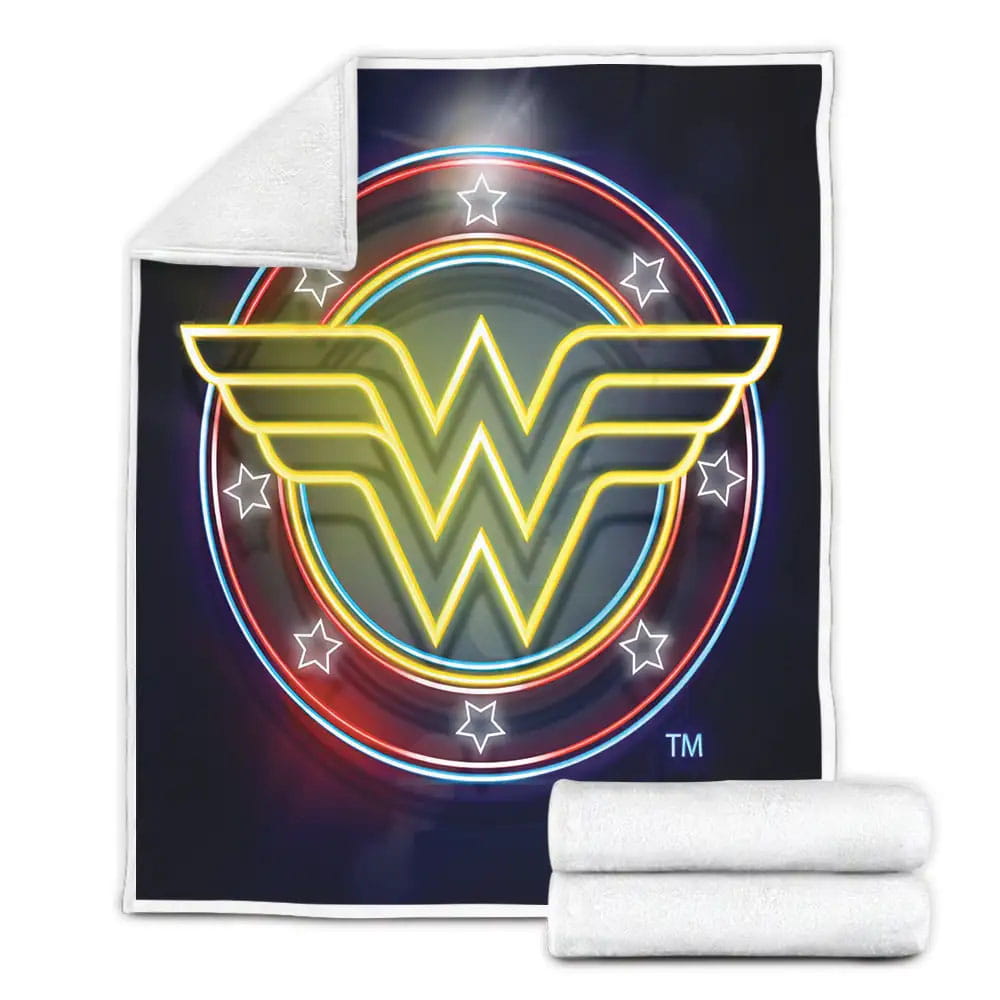 Symbols Of Hope Wonder Woman Neon Fleece Blanket Gift For Wife Husband Besties