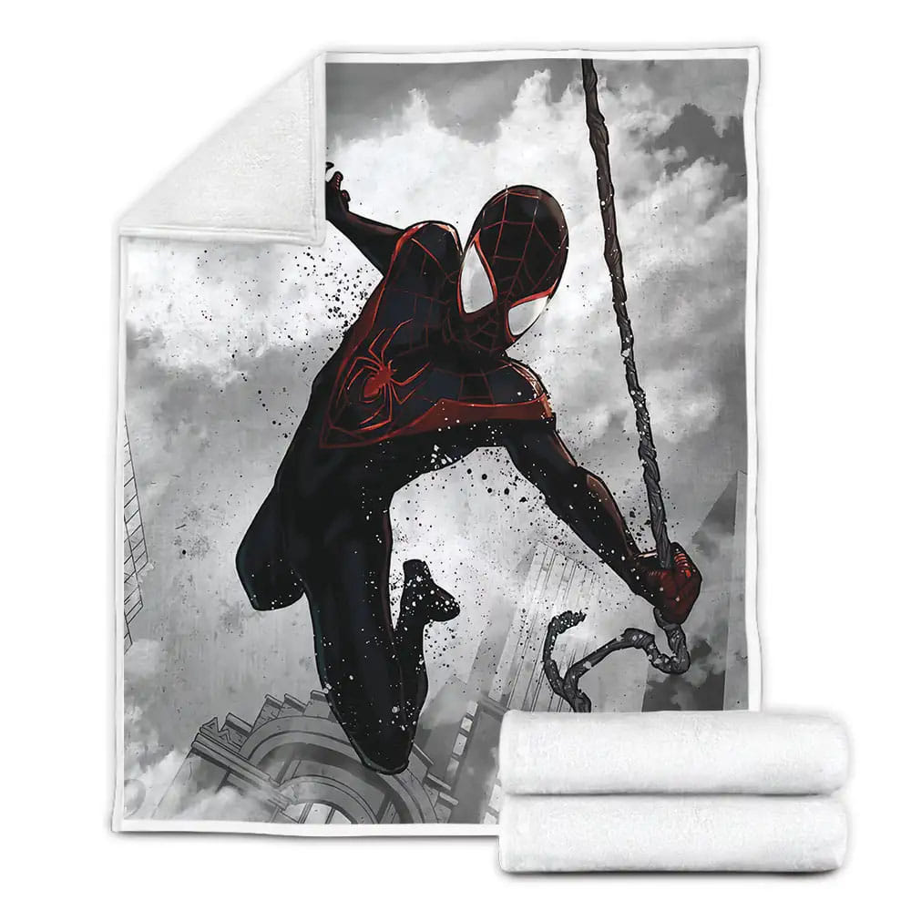 Marvel Dark Edition Miles Morales Fleece Blanket Gift For Wife Husband Besties