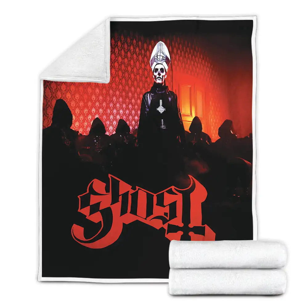 Ghost Music Band And Peoples In Black Robes Fleece Blanket Perfect 