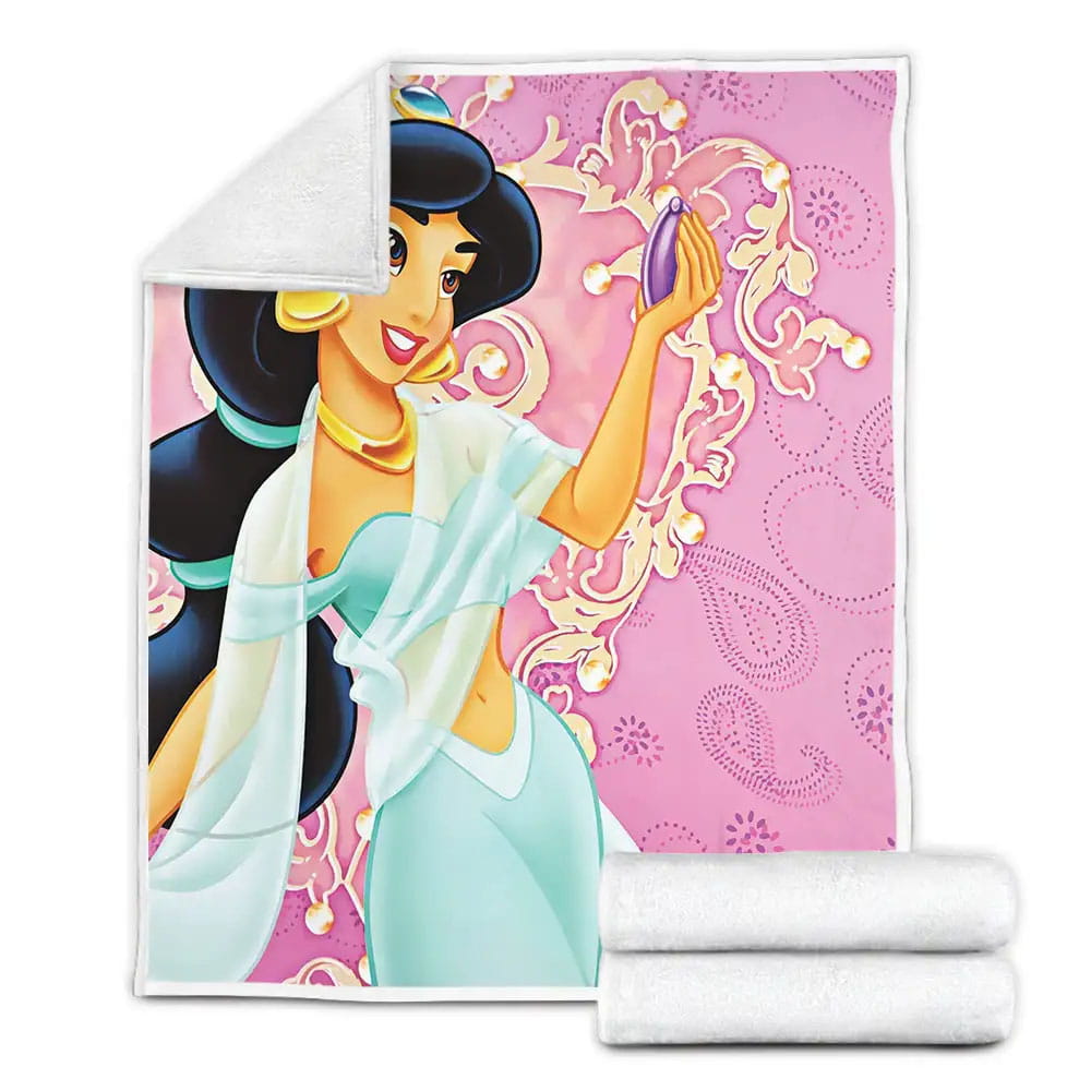 Disney Princess Jasmine And Handheld Mirror Fleece Blanket Perfect 