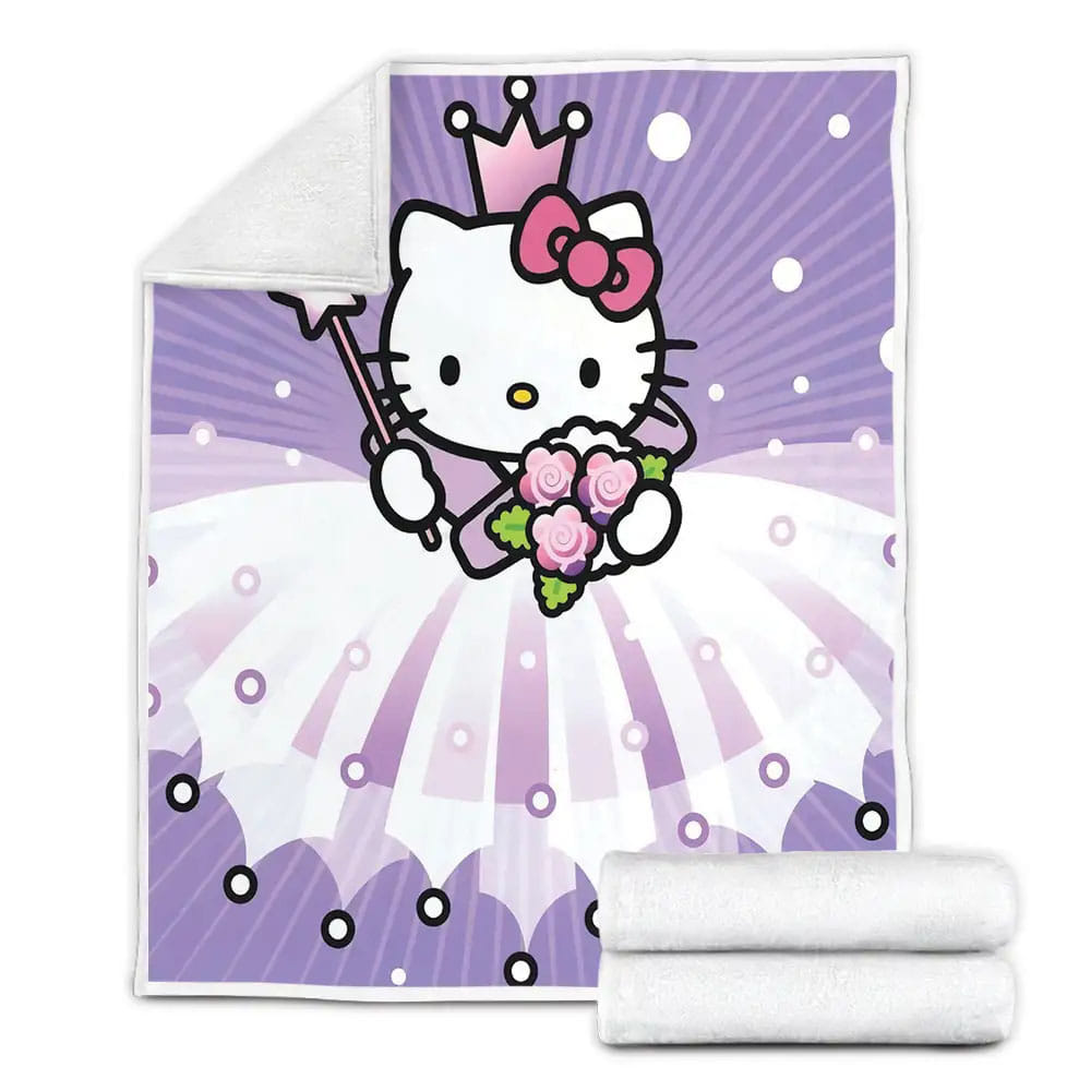 Hello Kitty In Purple Fairy Dress Fleece Blanket Gift For Wife Husband Besties