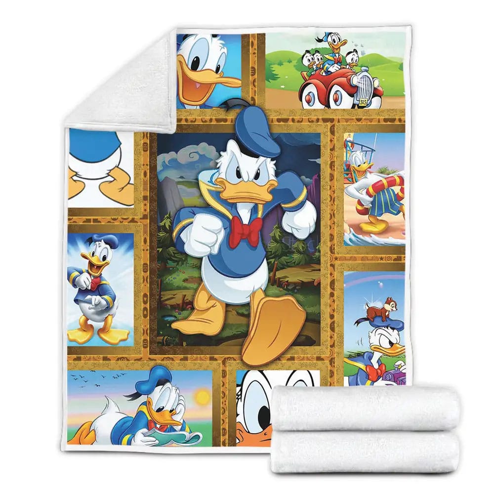 Donald Duck Fleece Blanket Gift For Birthday Halloween Christmas Thanksgiving