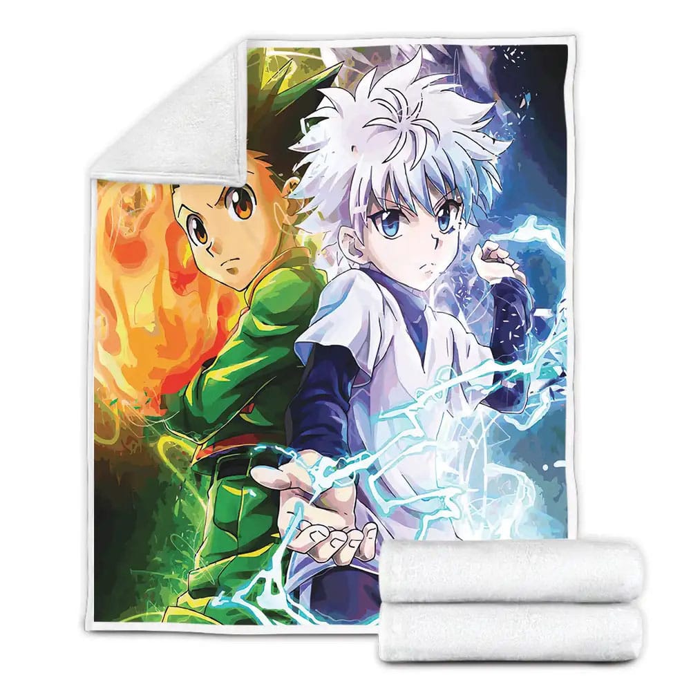 Hunter X Hunter Gon And Killua Fire And Flash Fleece Blanket Perfect 