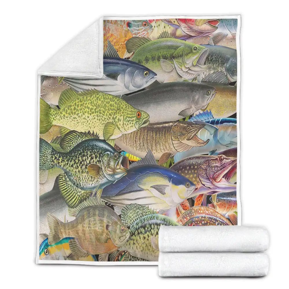 Fishing In The World Full Of Fish Fleece Blanket Gift For Wife Husband Besties