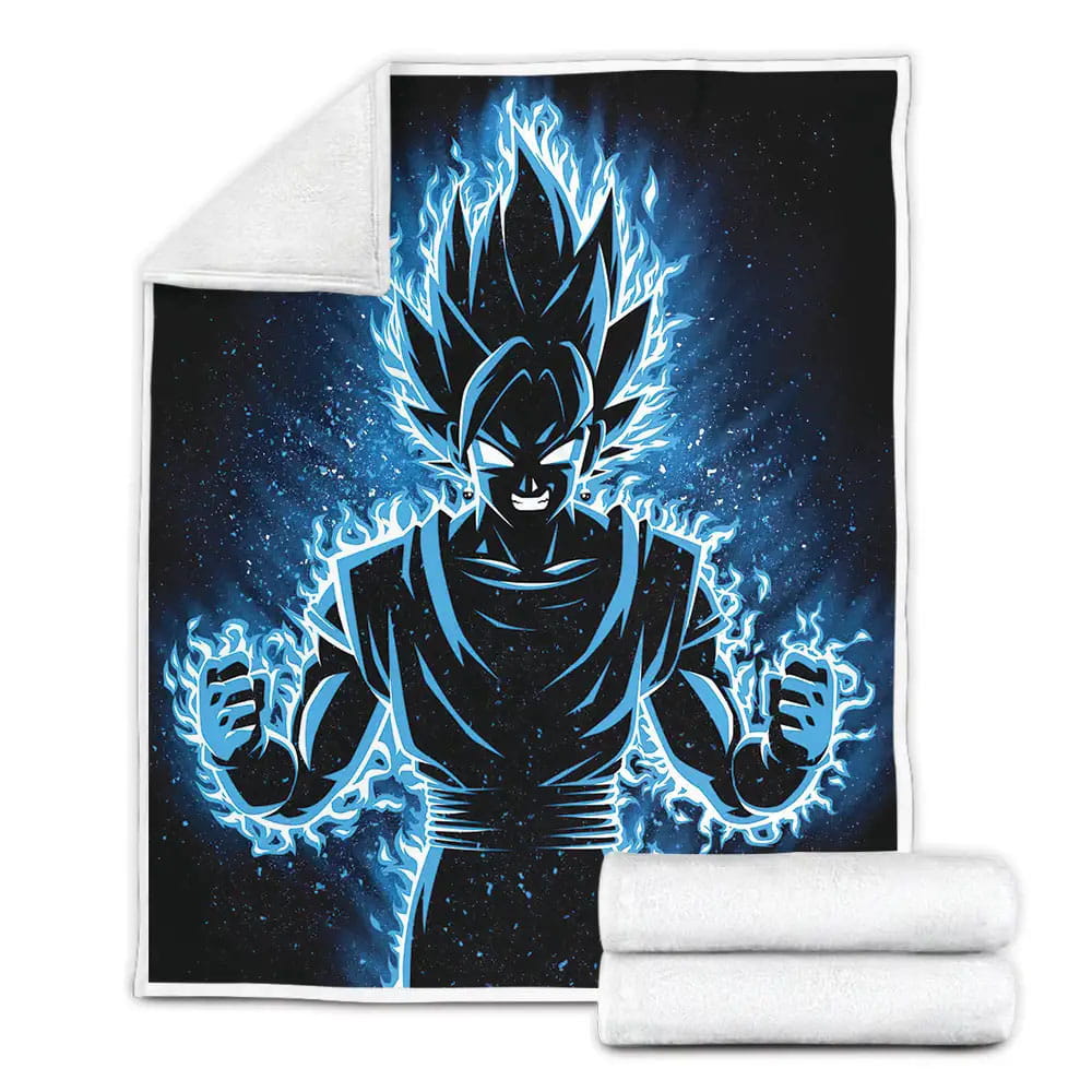 Dragon Ball Angry Goku Silhouette Fleece Blanket Gift For Wife Husband Besties