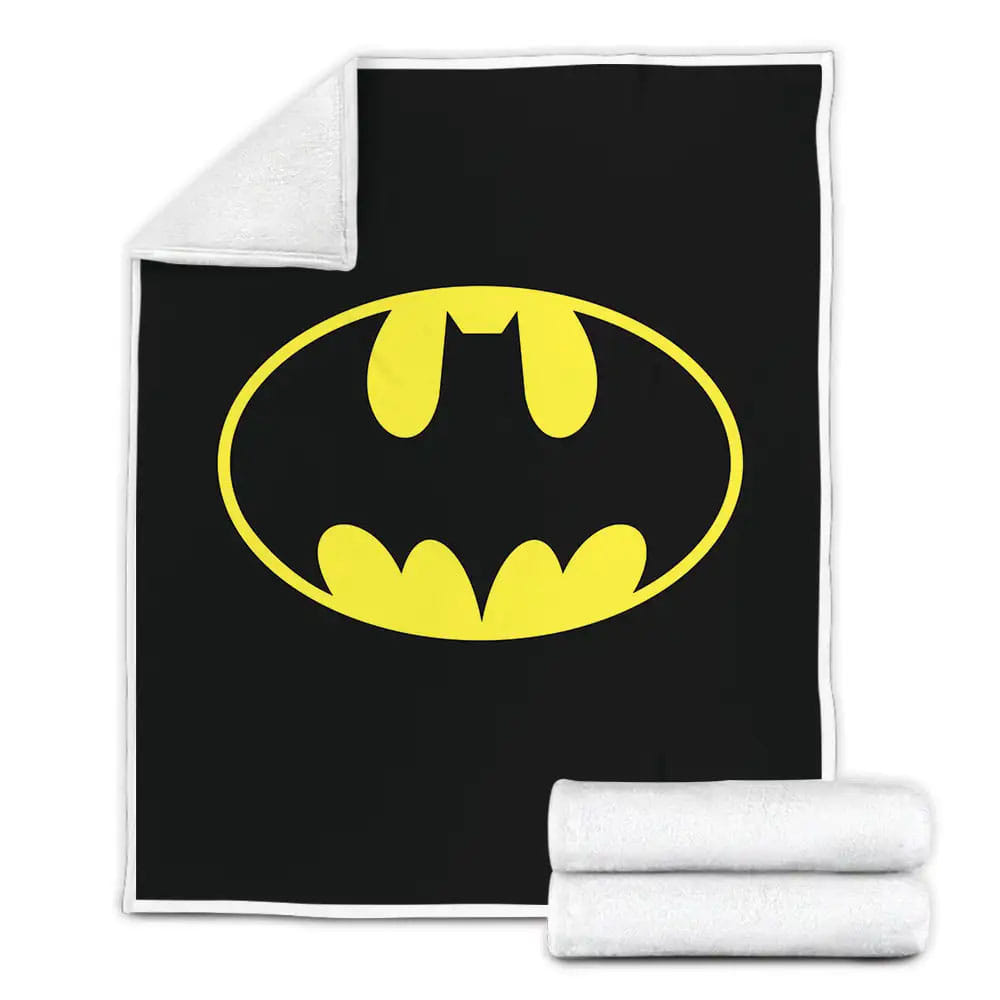 Batman Returns Iconic Black And Yellow Logo Fleece Blanket Perfect 