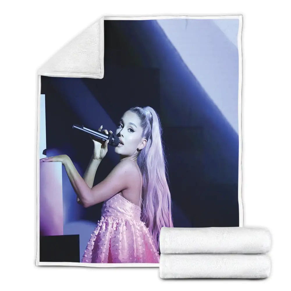 Ariana Grande Live Fleece Blanket Gift For Christmas Thanksgiving Halloween