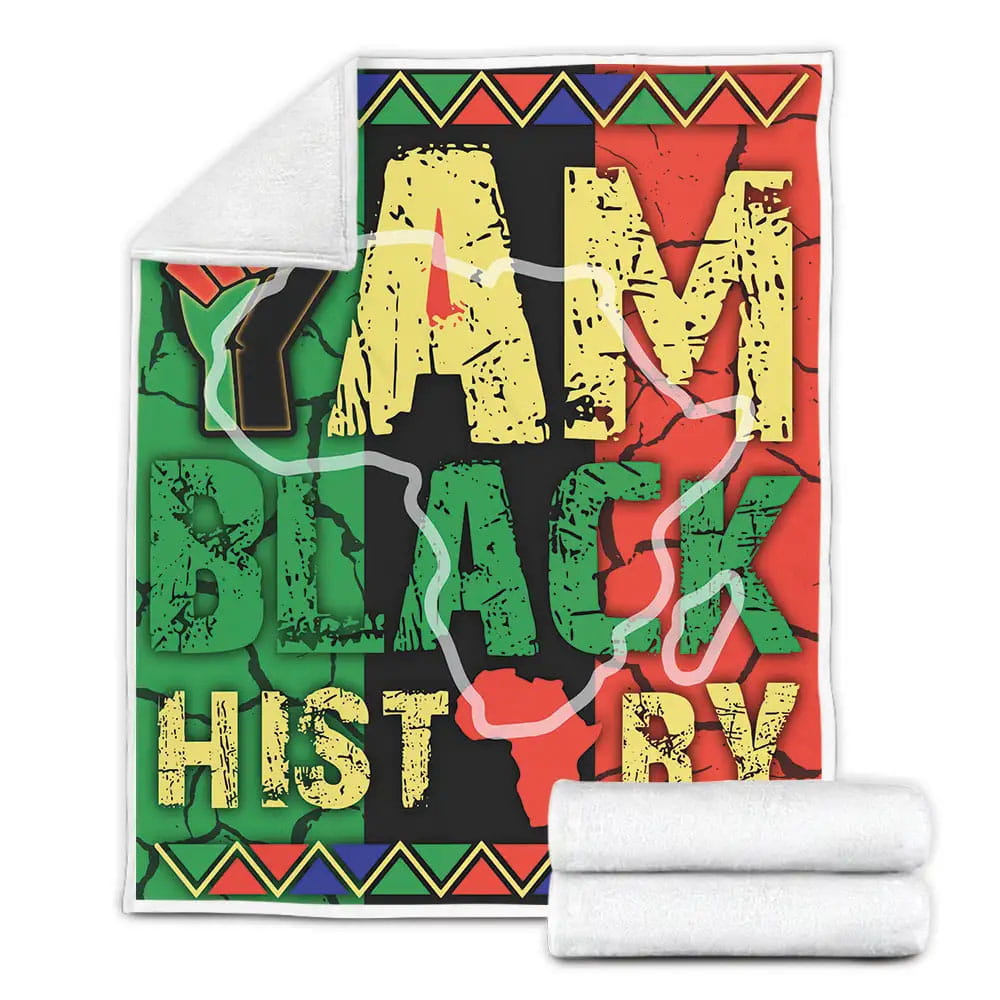 African Pride Black History Month Fleece Blanket Gift For Wife Husband Besties