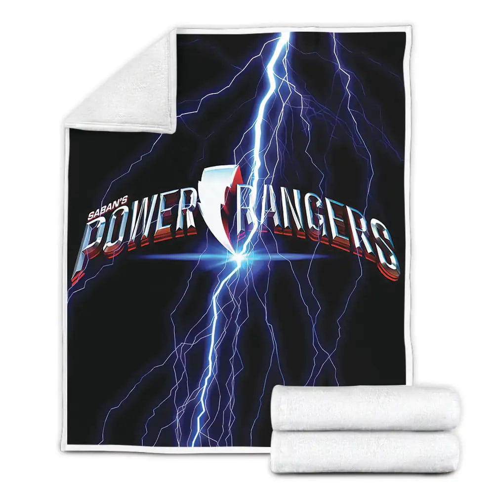 Power Rangers Original Logo Poster Fleece Blanket Gift For Wife Husband Besties