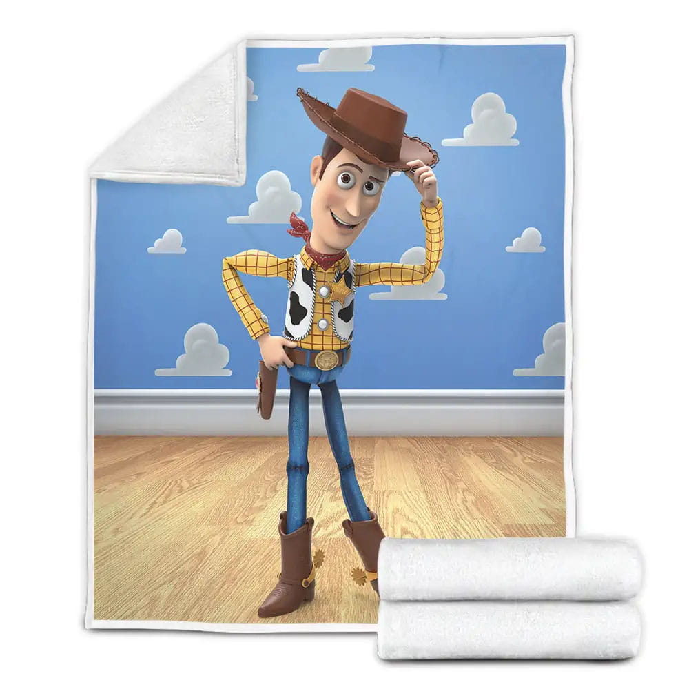 Toy Story Sheriff Woody In Andy Room Fan Art Fleece Blanket Perfect 