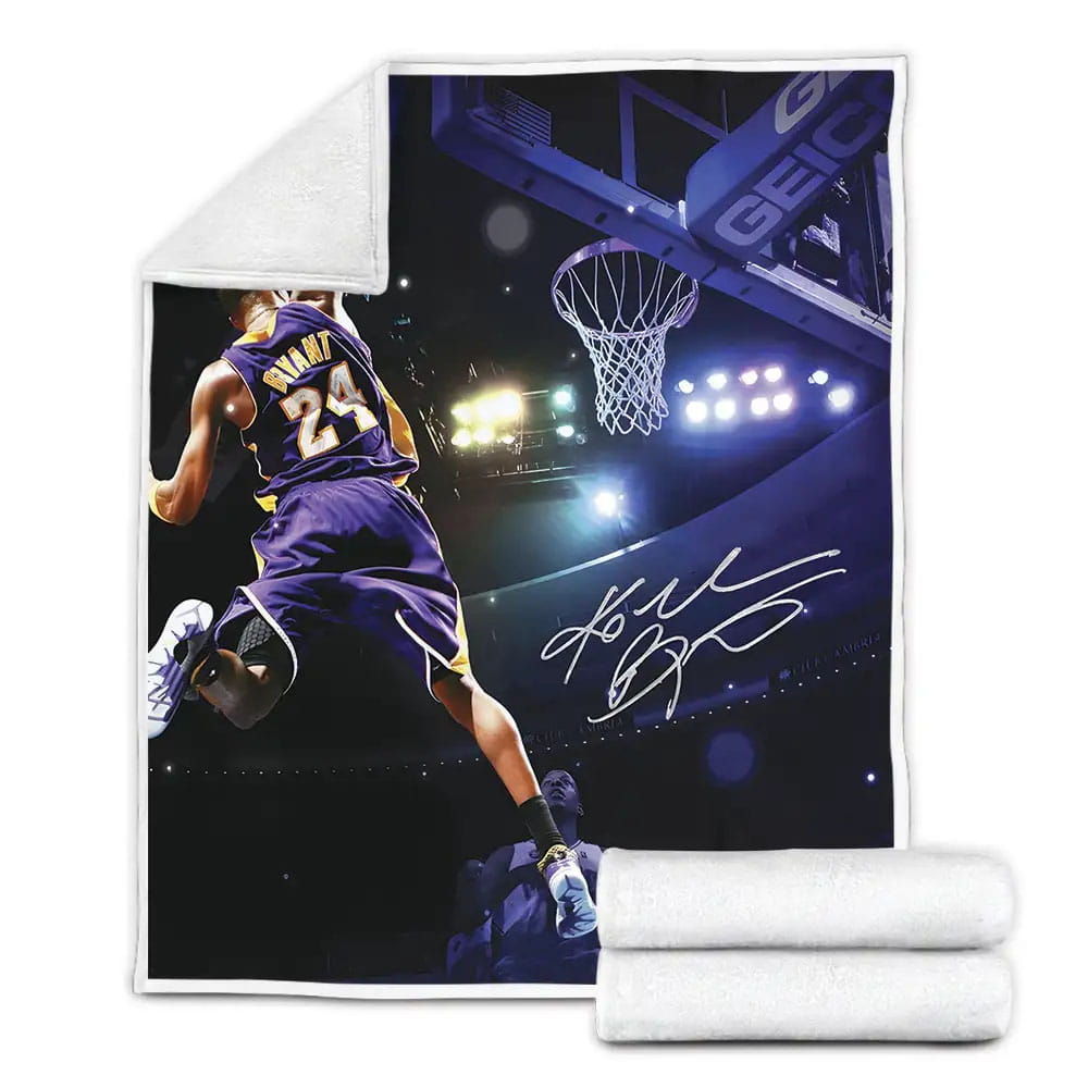 Kobe Bryant Dunking Fleece Blanket Gift For Christmas Thanksgiving Halloween