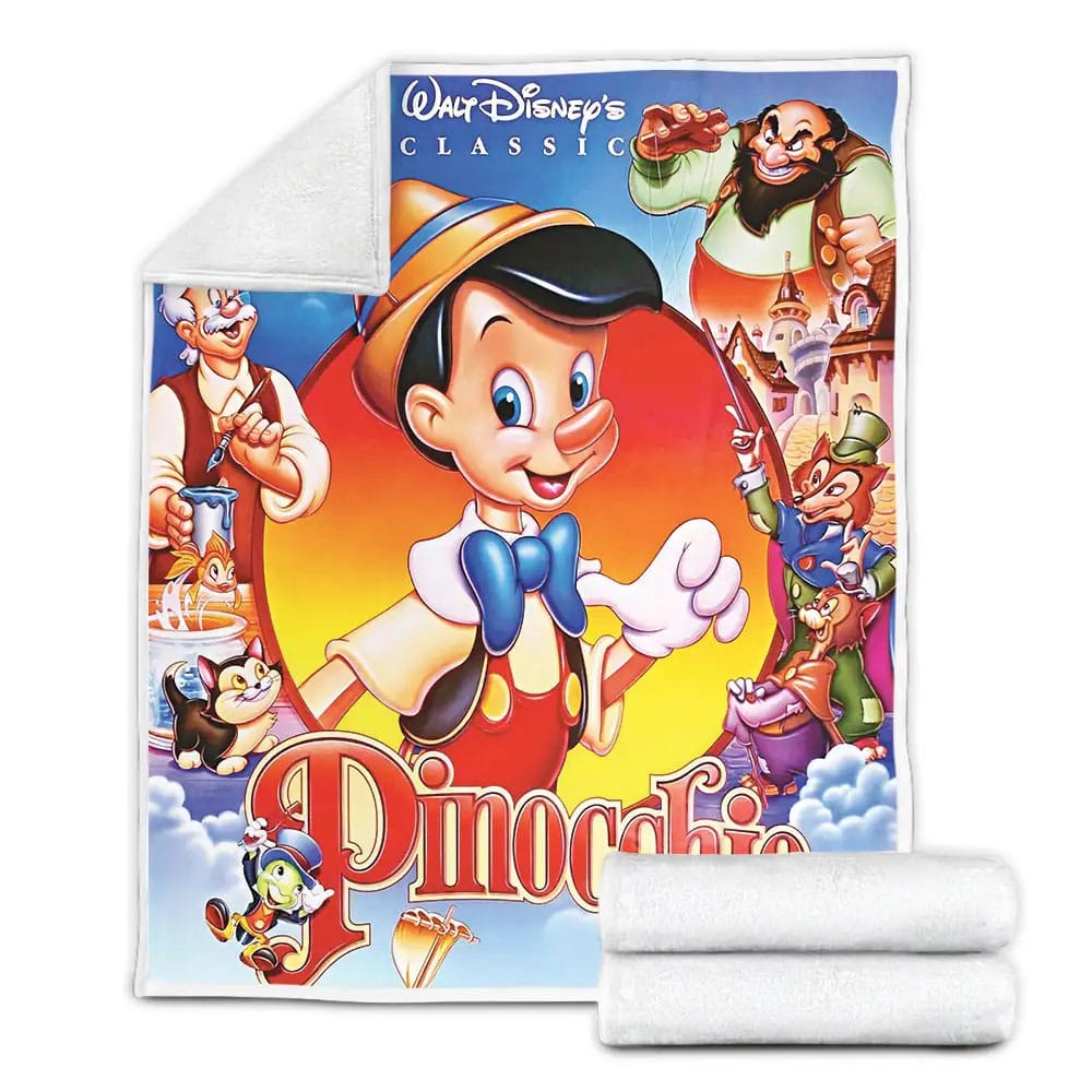 Pinocchio Adventure Disney Classic Fleece Blanket Gift For Wife Husband Besties