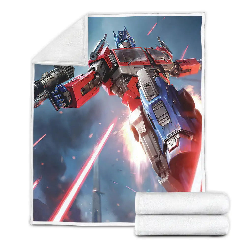 Transformer Optimus Prime In A War Fleece Blanket Gift For Wife Husband Besties