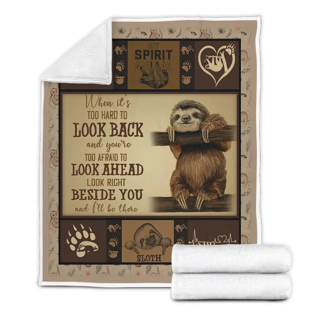 Sloth Beside You And Ill Be There Fleece Blanket Gift For Wife Husband Besties