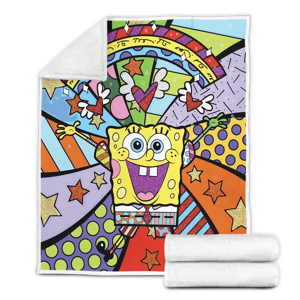Spongebob Squarepants Pink Tie Of Spongebob Fleece Blanket Perfect 