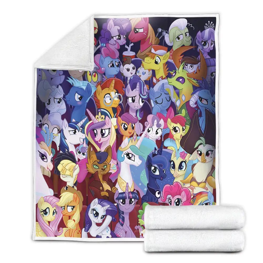 My Little Pony Characters In A Movie Theater Fleece Blanket Perfect 