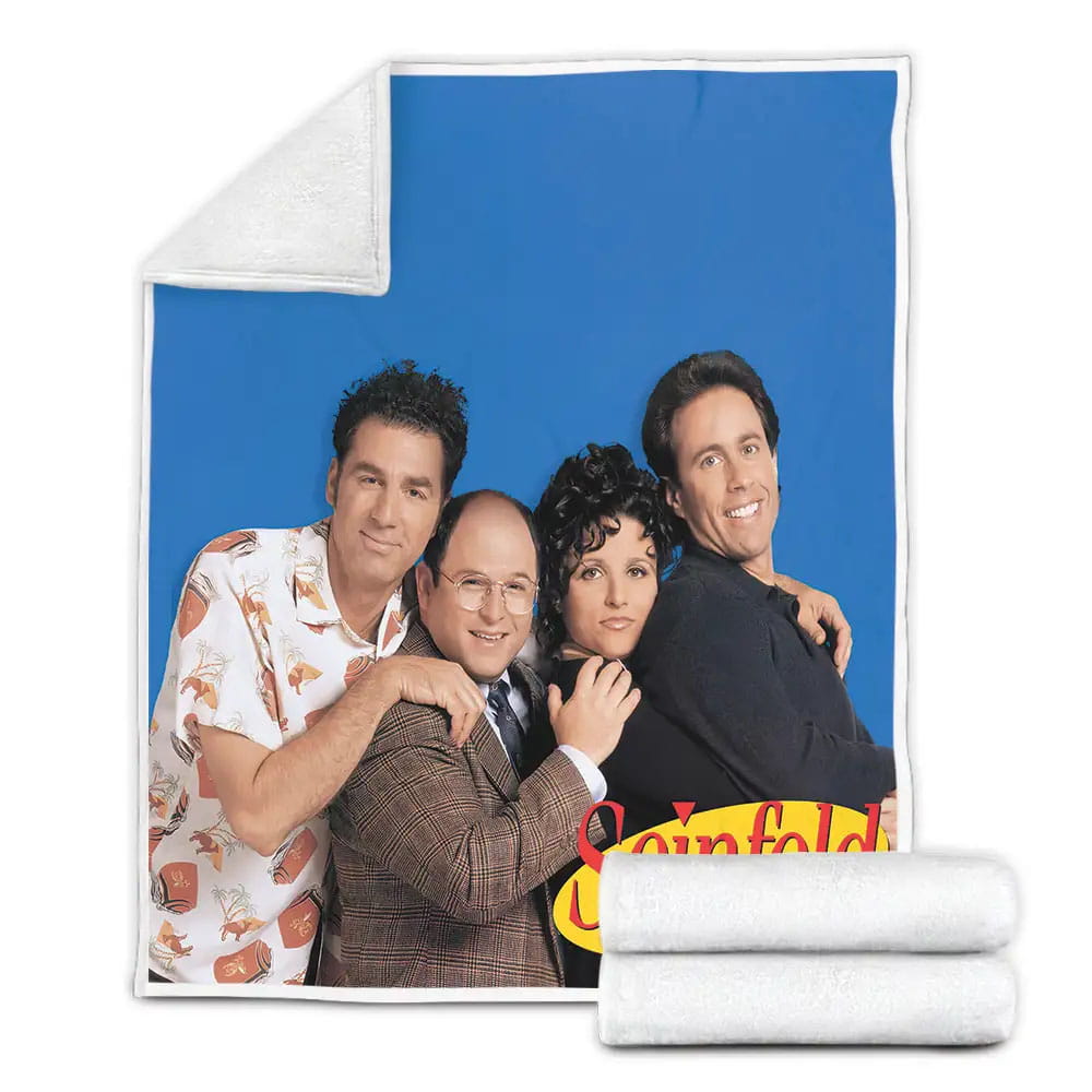 Seinfeld Cast Photograph And The Series Logo Fleece Blanket Perfect 