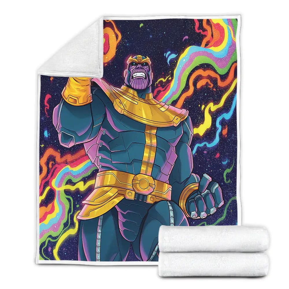 Thanos Marvel Comic Fleece Blanket Gift For Christmas Thanksgiving Halloween