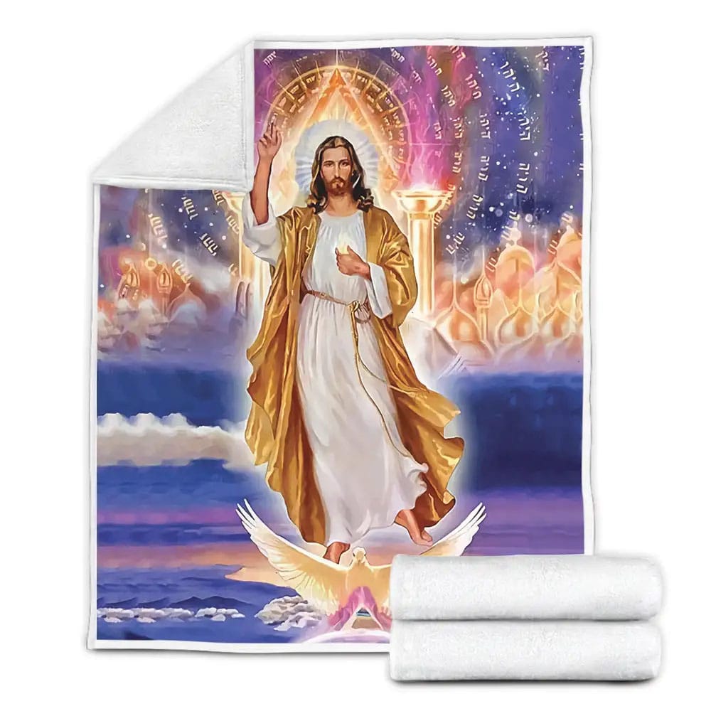 Jesus Christ Fleece Blanket Gift For Birthday Halloween Christmas Thanksgiving