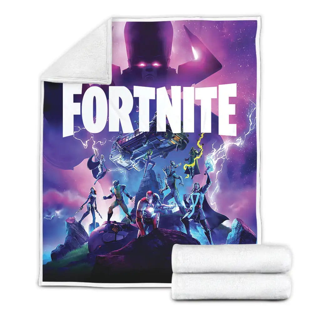 Fortnite Marvel Comic Heroes Skins Fleece Blanket Gift For Wife Husband Besties