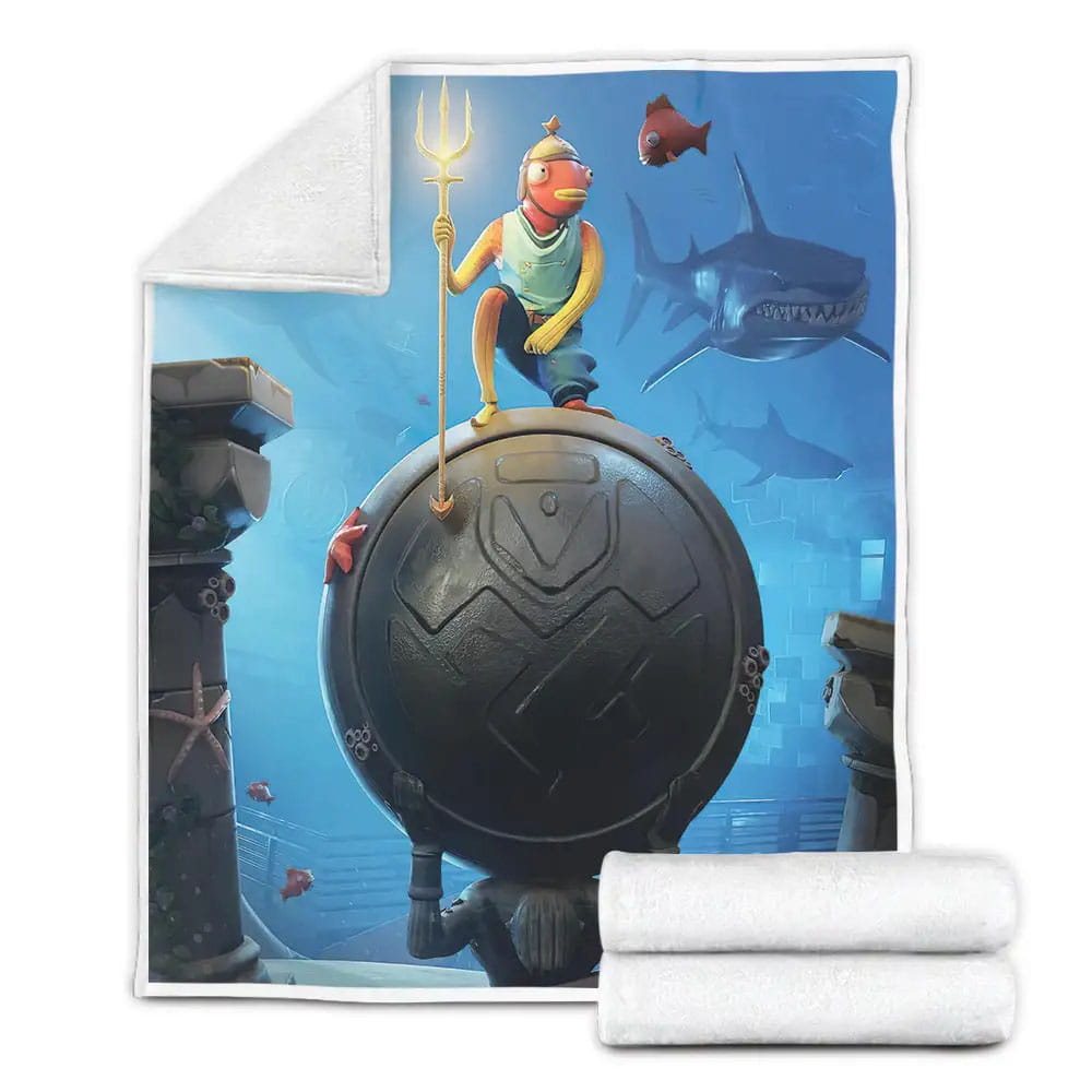 Fortnite Fiststick And The Trident Fleece Blanket Gift For Wife Husband Besties