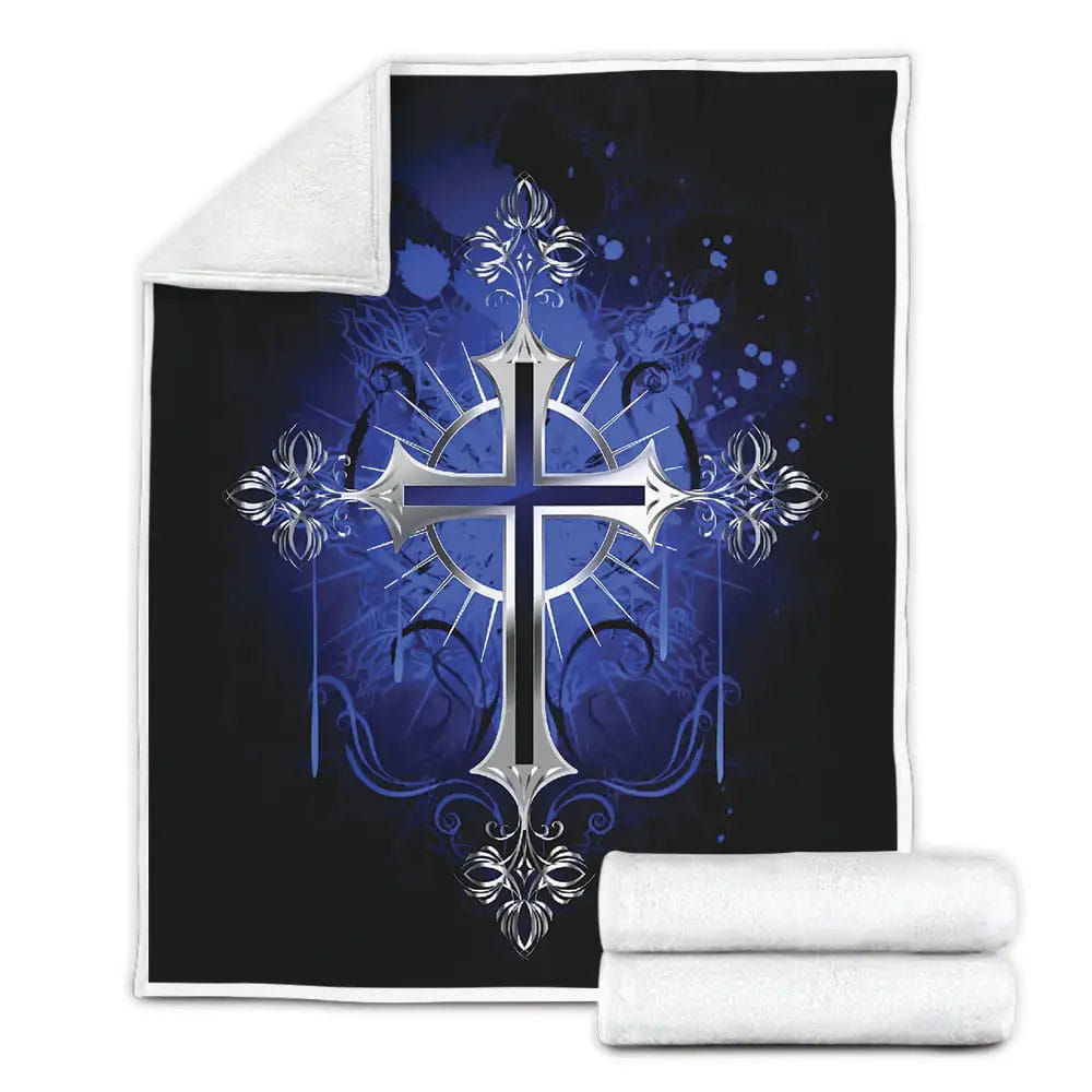 Easter Cross Fleece Blanket Gift For Birthday Halloween Christmas Thanksgiving