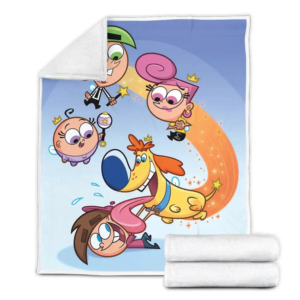 Fairly Odd Parents Sparky Licks Timmy Turner Fleece Blanket Perfect 