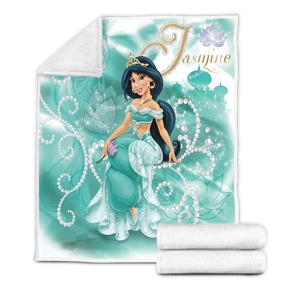 Disney Princess Jasmine With Blink Jewelries Fleece Blanket Perfect 