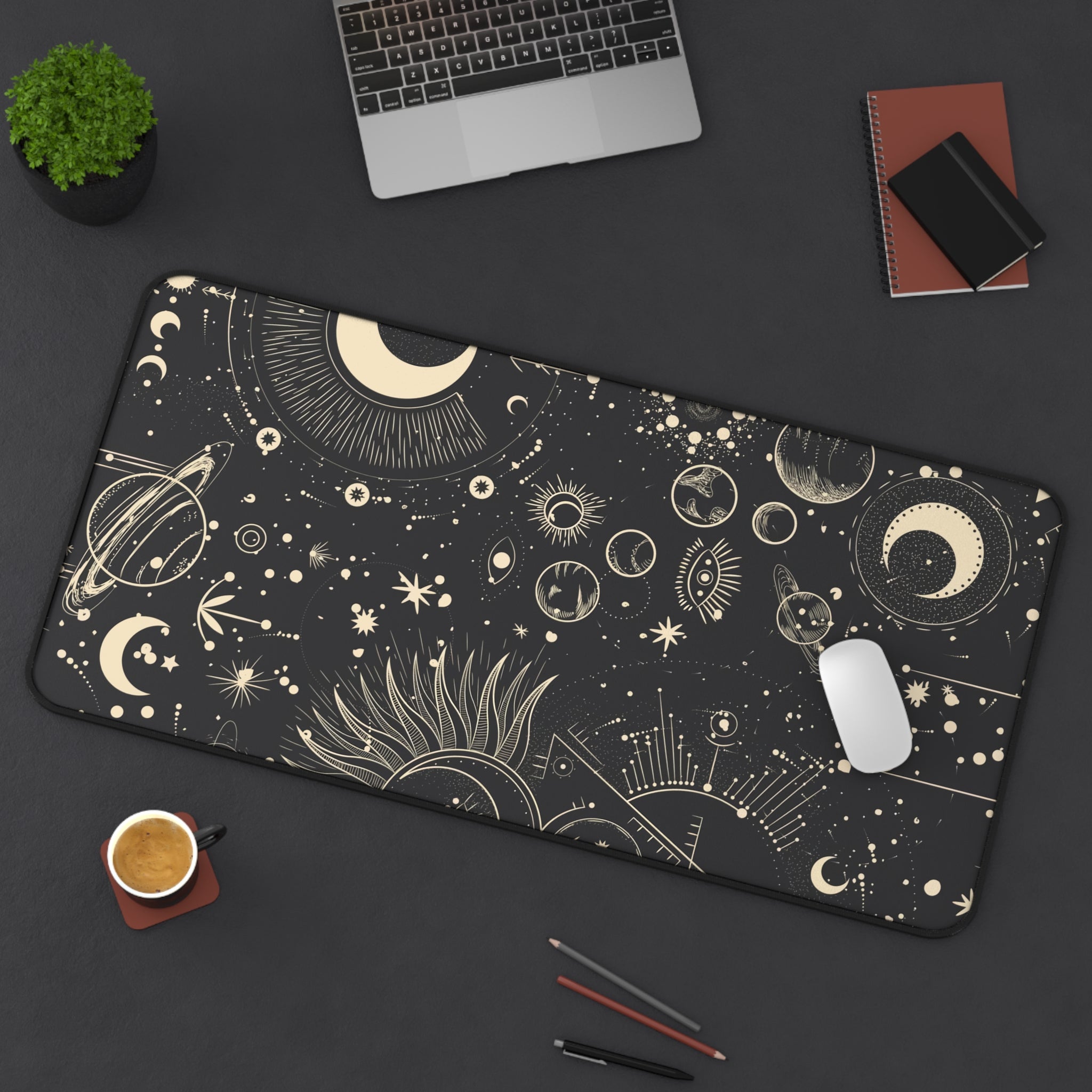 Allleftout Mystical Star Sky Desk Mat, Gaming Keyboard Mat, Xxl Mousepad