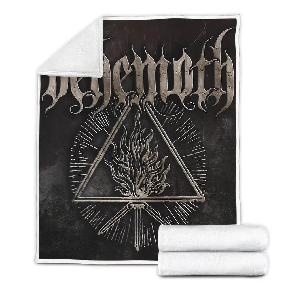 Behemoth Flame Logo Fleece Blanket Gift For Christmas Thanksgiving Halloween