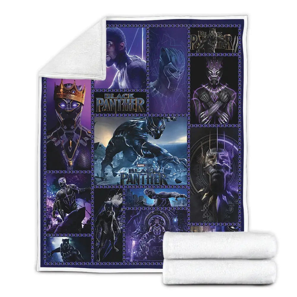 Black Panther Mavel Fleece Blanket Gift For Christmas Thanksgiving Halloween