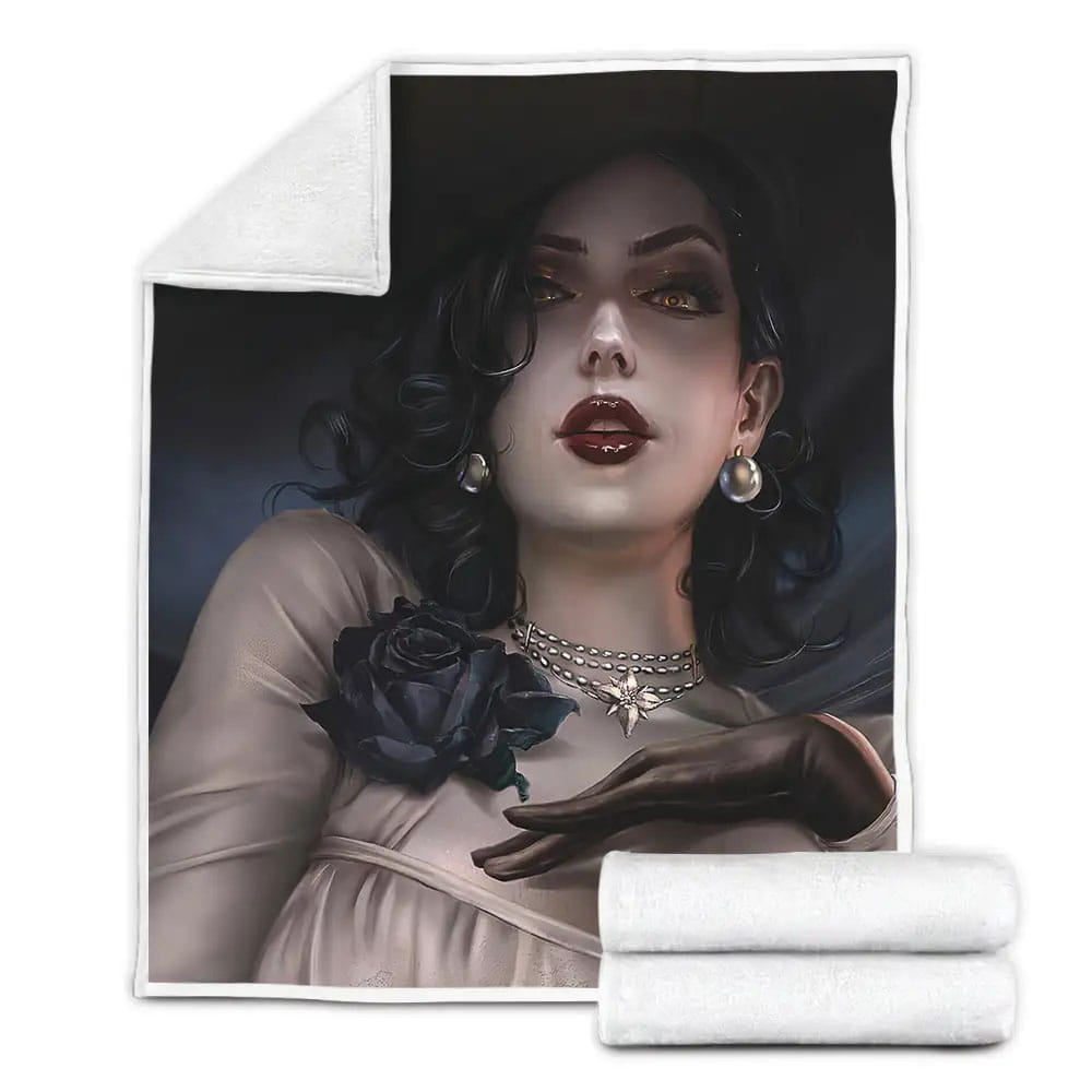 Resident Evil Village Lady Dimitrescu Artwork Fleece Blanket Perfect 