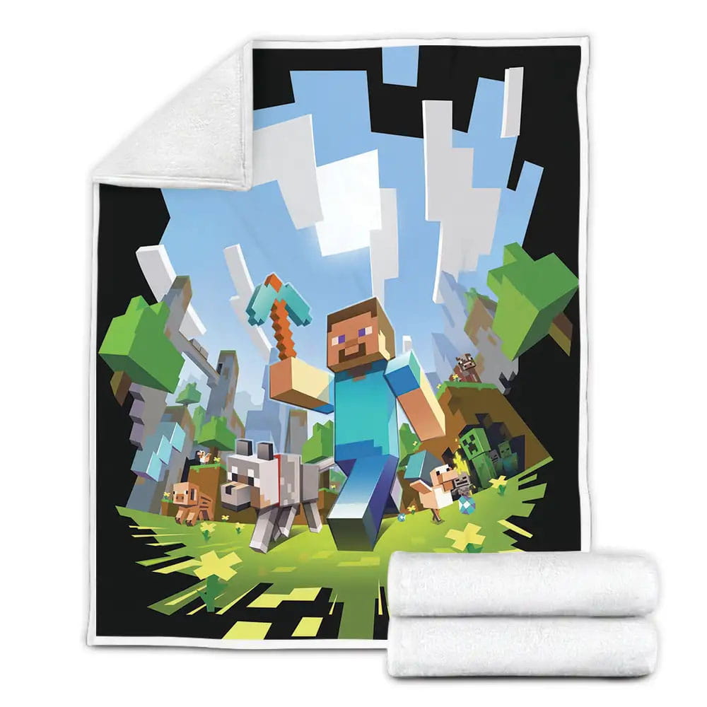 Minecraft The Movies Fleece Blanket Gift For Christmas Thanksgiving Halloween