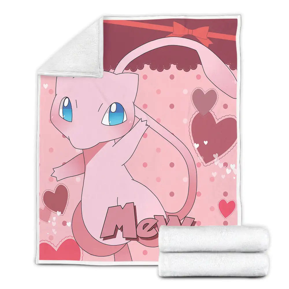 Mew Hearts Polka Dot Fleece Blanket Gift For Christmas Thanksgiving Halloween