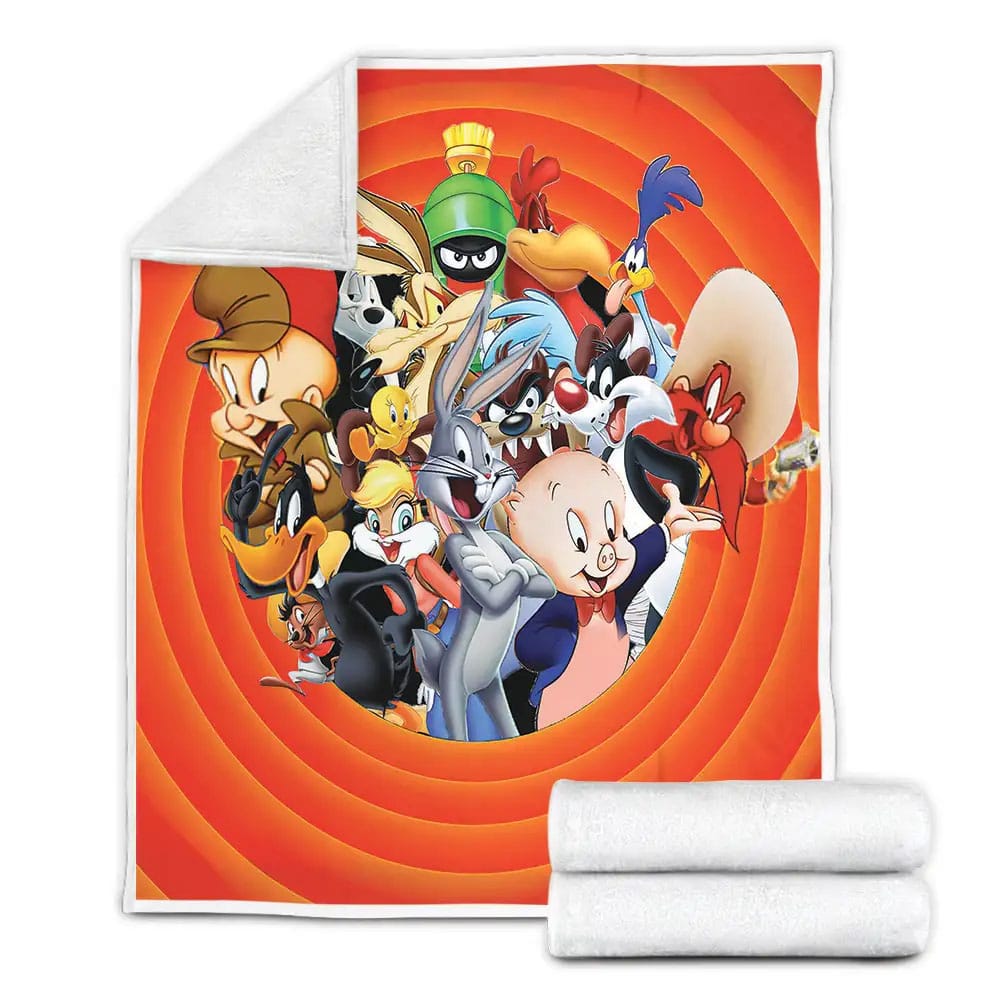 Looney Tunes Cartoon Fleece Blanket Gift For Christmas Thanksgiving Halloween