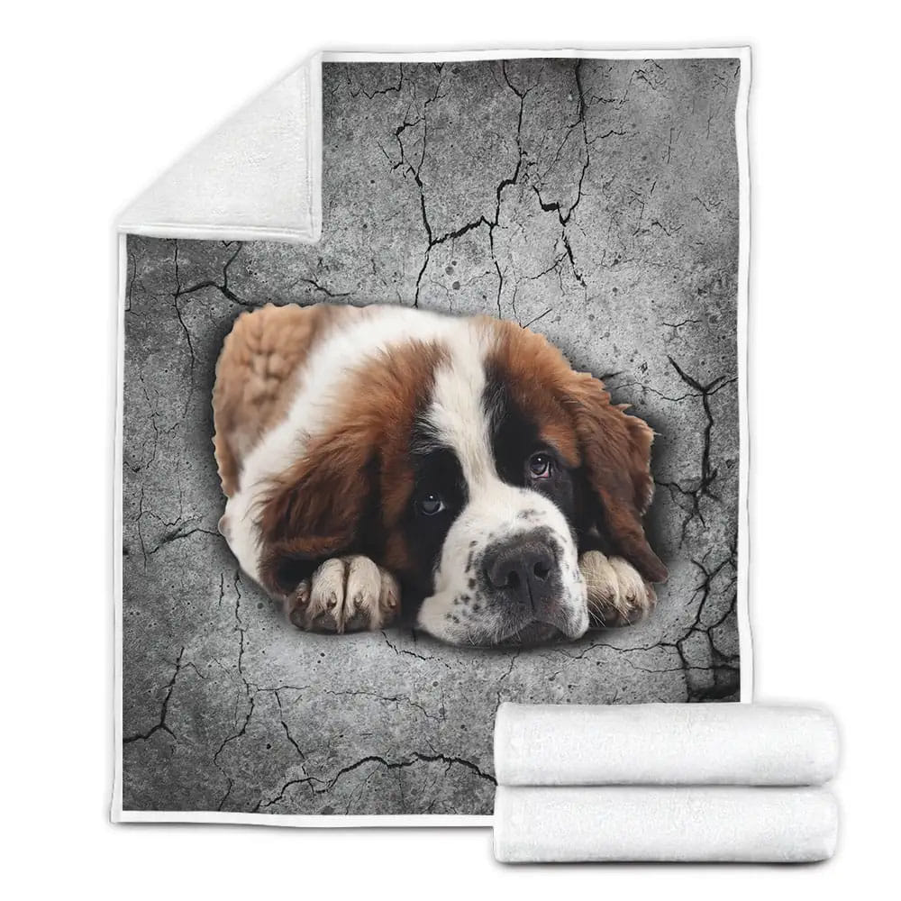 Saint Bernard Fleece Blanket Gift For Birthday Halloween Christmas Thanksgiving