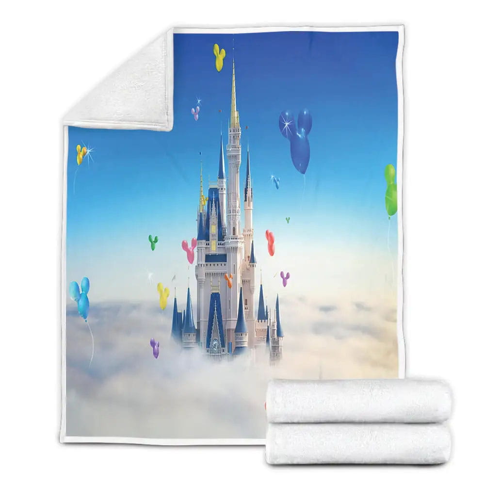 Disney Castle Fleece Blanket Gift For Birthday Halloween Christmas Thanksgiving