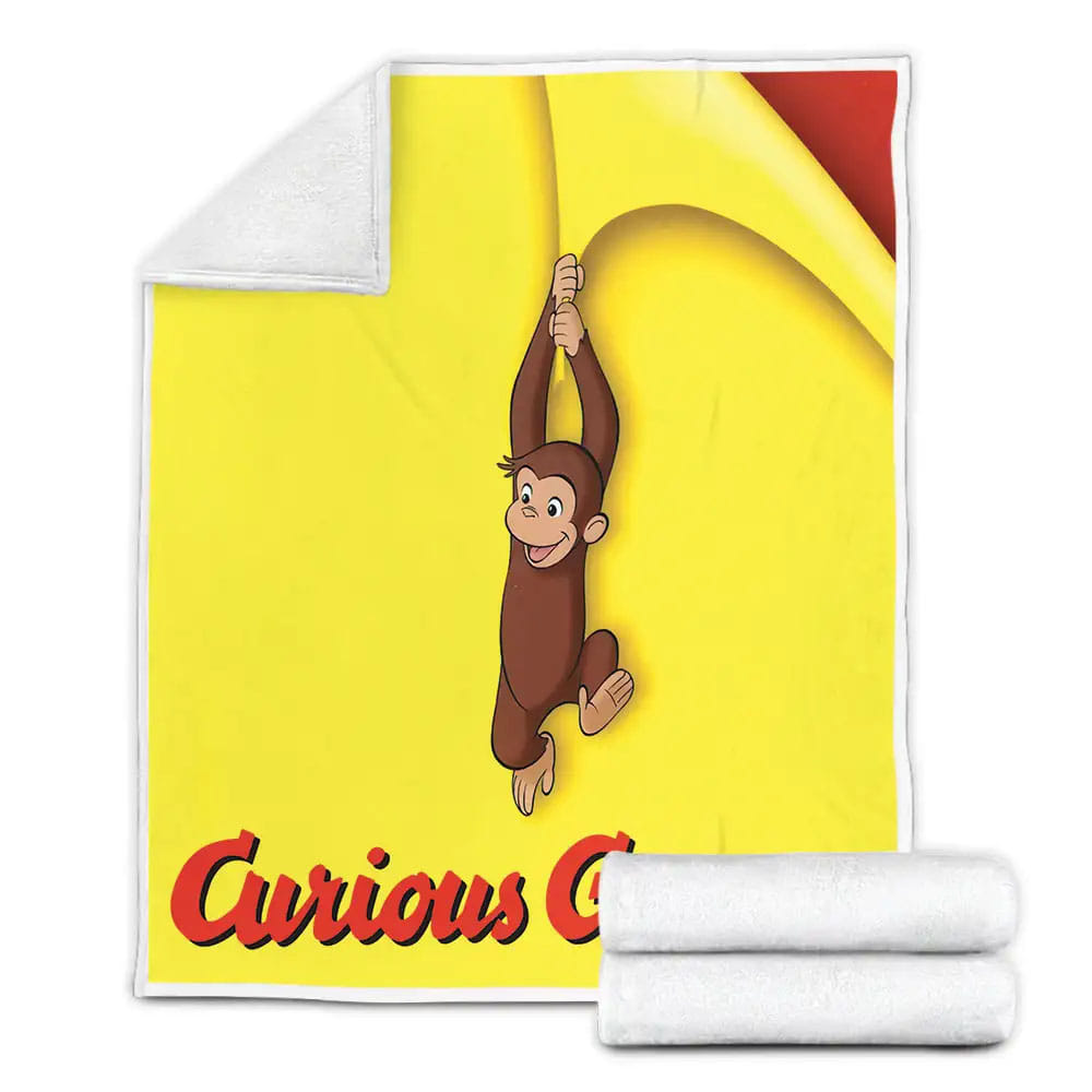 Curious George Photo Fleece Blanket Gift For Christmas Thanksgiving Halloween