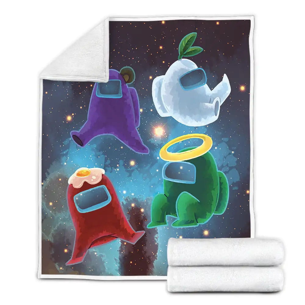 Four Among Us Fleece Blanket Gift For Birthday Halloween Christmas Thanksgiving