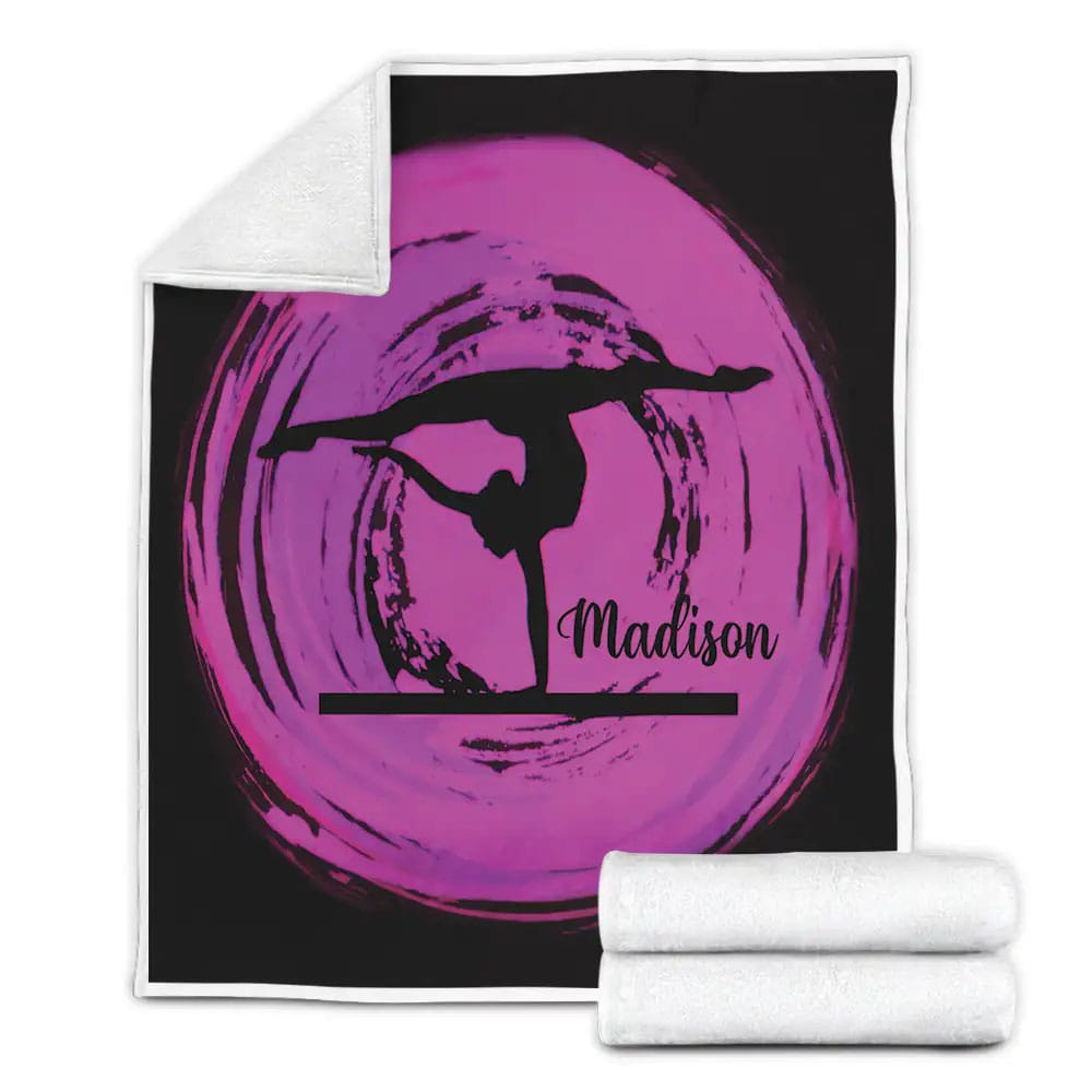 Gymnastics Petmytshirt Custom With Your Name Fleece Blanket Perfect 