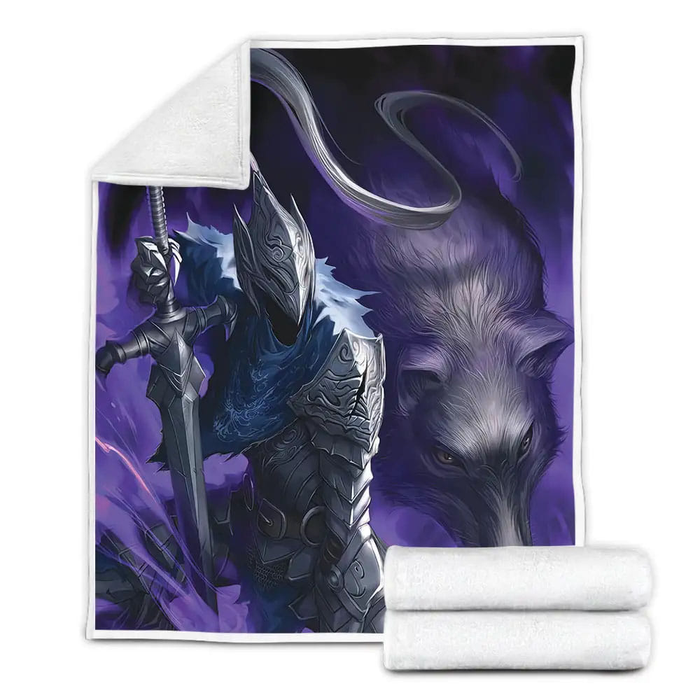 Dark Souls Artorias And The Wolf Illustration Fleece Blanket Perfect 