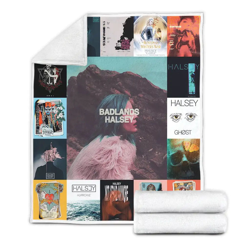 Halsey Albums Fleece Blanket Gift For Birthday Halloween Christmas Thanksgiving