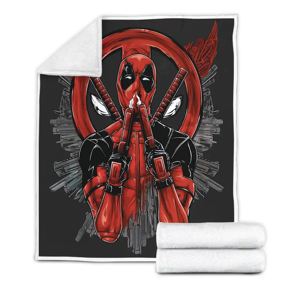 Deadpool Icon Fleece Blanket Gift For Birthday Halloween Christmas Thanksgiving