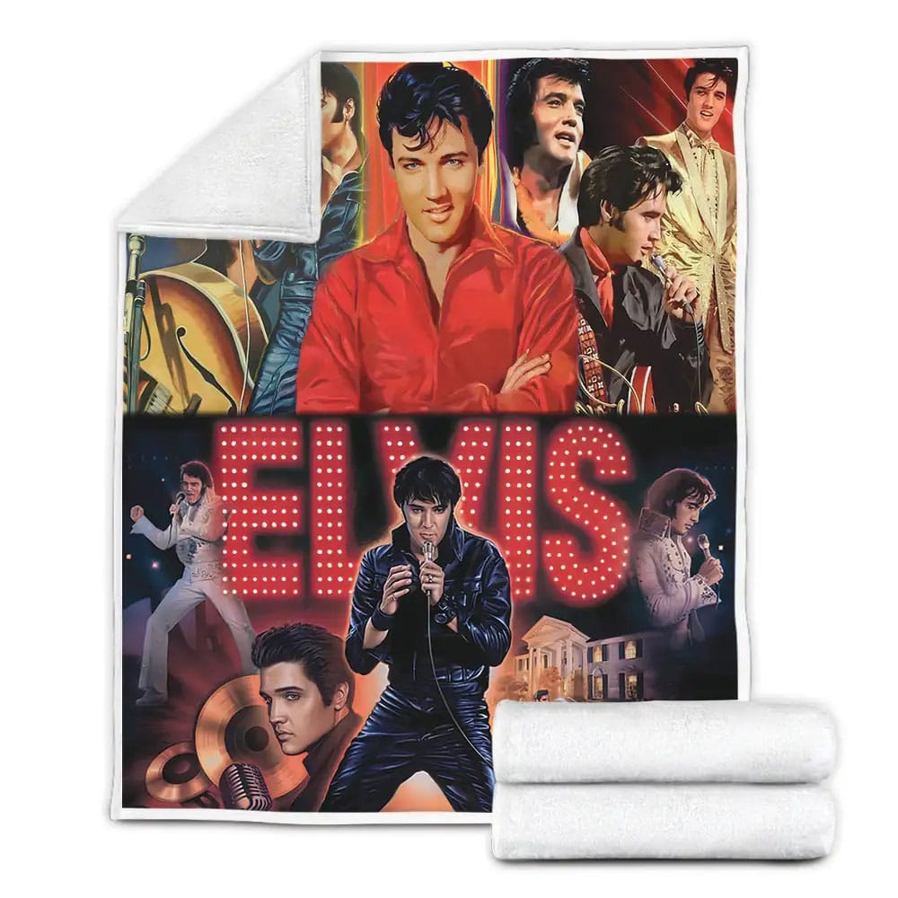 Elvis Presley Fleece Blanket Gift For Birthday Halloween Christmas Thanksgiving