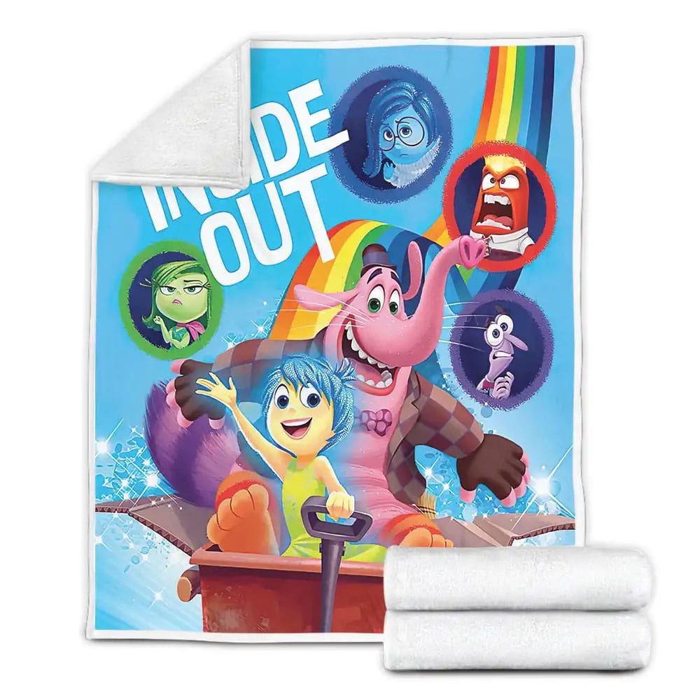 Inside Out Characters In Comics Art Fleece Blanket Gift For Wife Husband Besties