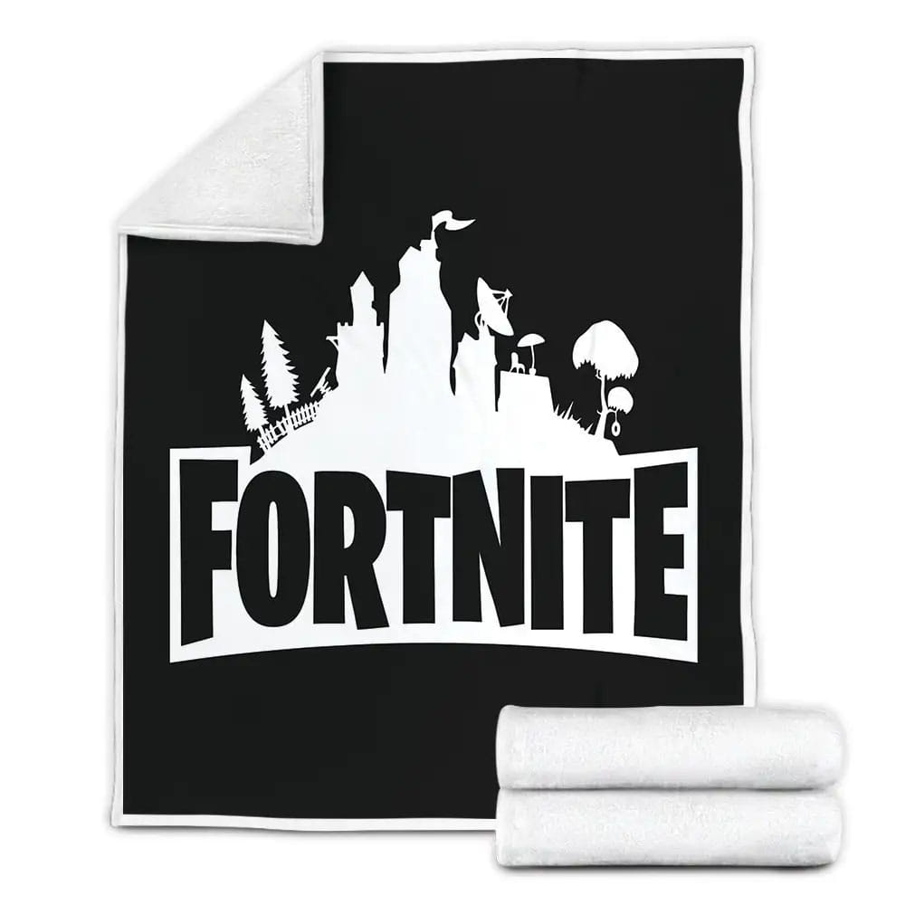 Black Fortnite Gamer Fleece Blanket Gift For Christmas Thanksgiving Halloween