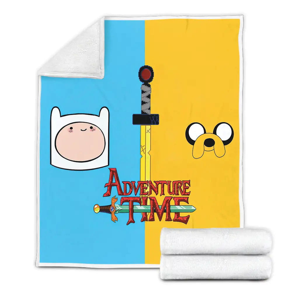 Adventure Time Sword Split Friends Fleece Blanket Gift For Wife Husband Besties