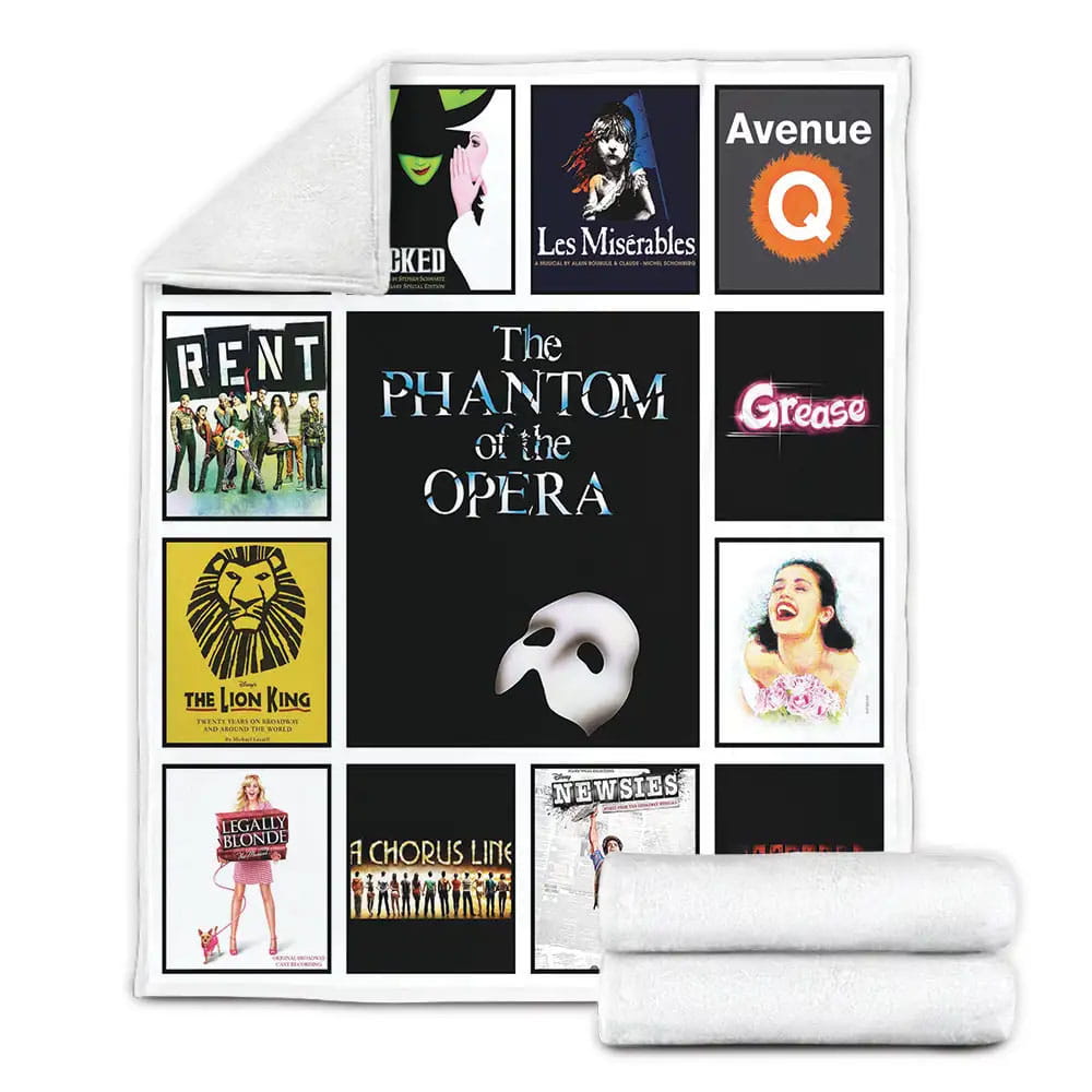 Broadway Show Fleece Blanket Gift For Birthday Halloween Christmas Thanksgiving